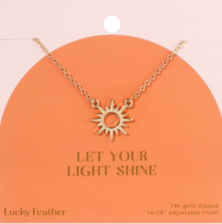 Let Your Light Shine Necklace, Gold