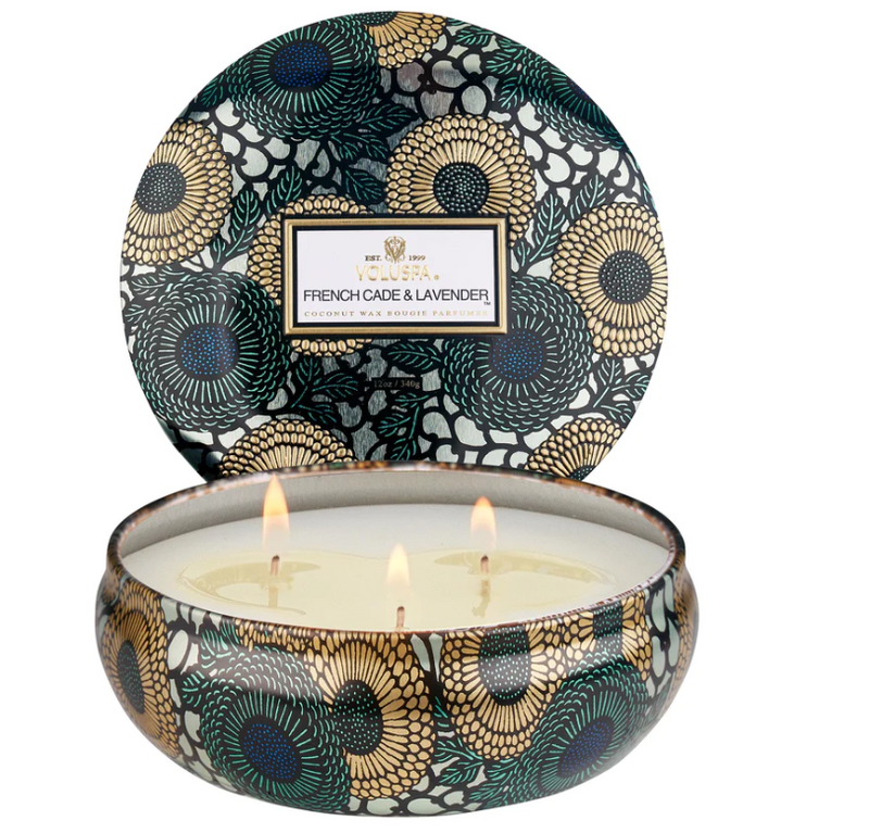 French Cade Lavender 3 Wick Tin Candle