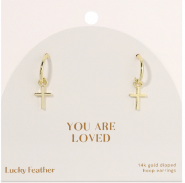 You Are Loved Earrings, Gold