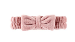 Plush Bow Headband, Dusty Rose