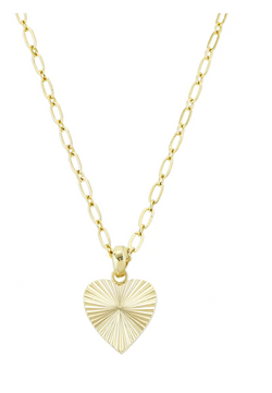 Adorned Heart Charm Necklace, Gold