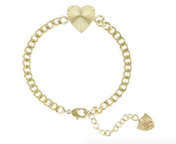 Adorned Heart Chain Bracelet, Gold