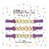 Kids Purple/Colorful Bracelet Hair Ties