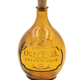 32 oz. Embossed Recycled Glass Bottle w/ Cork Stopper