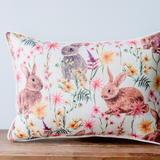 Floral Bunny Pattern Pillow
