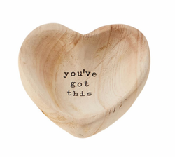 You've Got This Wood Heart Trinket Tray