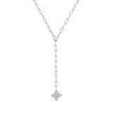 Shine Bright Cross Lariat Necklace, Silver