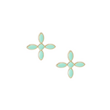 Enamel Cross Stud Earrings, Mint
