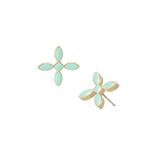 Enamel Cross Stud Earrings, Mint