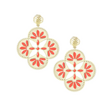 Sea Breeze Statement Earrings, Coral