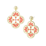 Sea Breeze Statement Earrings, Coral