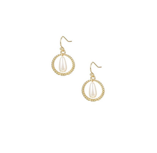 Sea Breeze Pearl Mini Drop Earrings, Gold