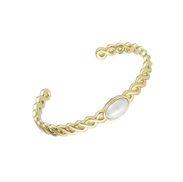 Sea Breeze Wrapped Cuff Bracelet, Gold
