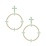 Radiant Beaded Statement Earrings, Mint