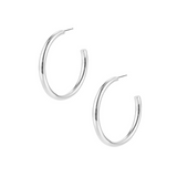 Just Dance Large Hoop Earrings, Silver