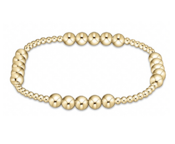 Classic Blissful Pattern 2.5mm Bead Bracelet, 5mm Gold