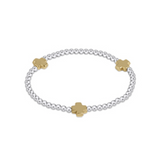 Signature Cross Sterling Mixed Metal Pattern 3mm Bead Bracelet, Gold