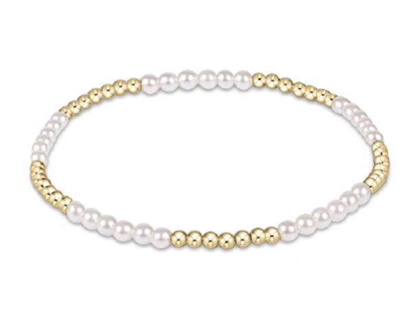Classic Blissful Pattern 2.5mm Bead Bracelet, 3mm Pearl