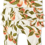Peaches Bamboo Ruffle Zipper Footed Romper