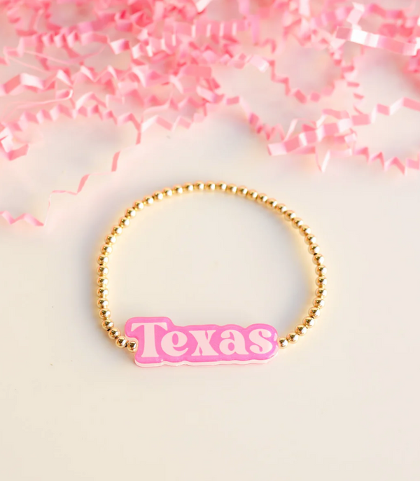 Pink Texas Beaded Bracelet