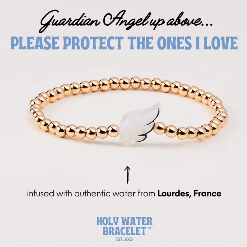 Holy Water Guardian Angel Bracelet, Gold