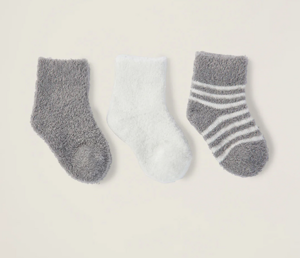 CozyChic Lite® Infant Sock Set, Pewter/Pearl
