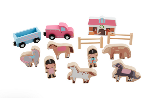 Wood Horse Toy Set