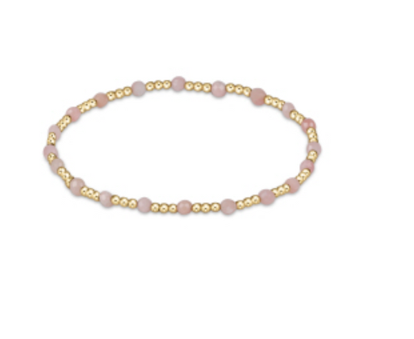 Gemstone Sincerity Pattern 3mm Bracelet, Pink Opal