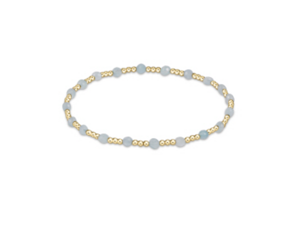Gemstone Sincerity Pattern 3mm Bracelet, Aquamarine