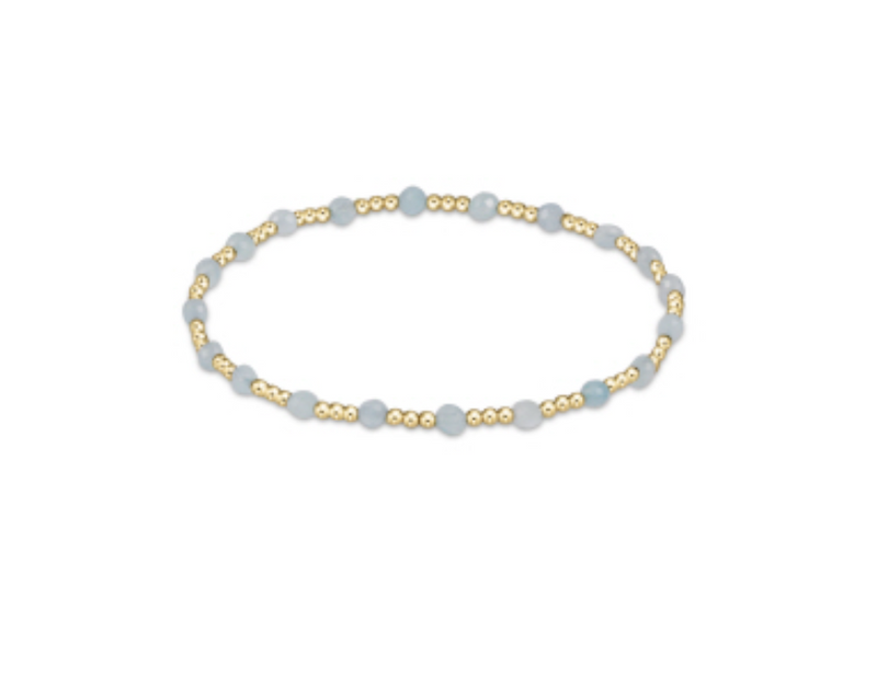 Gemstone Sincerity Pattern 3mm Bracelet, Aquamarine