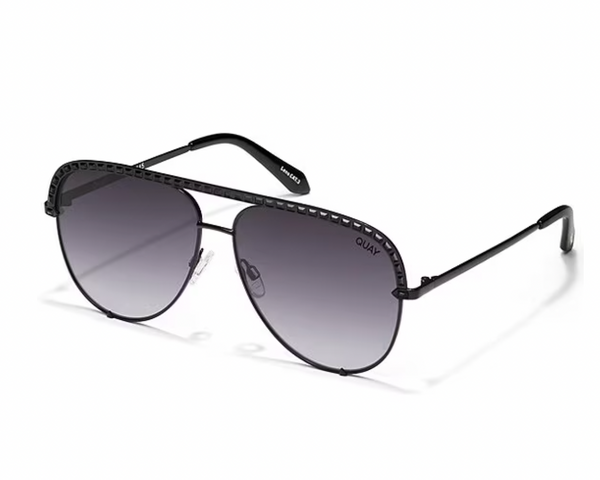High Key Bling Extra Large Sunglasses, Black/Smoke