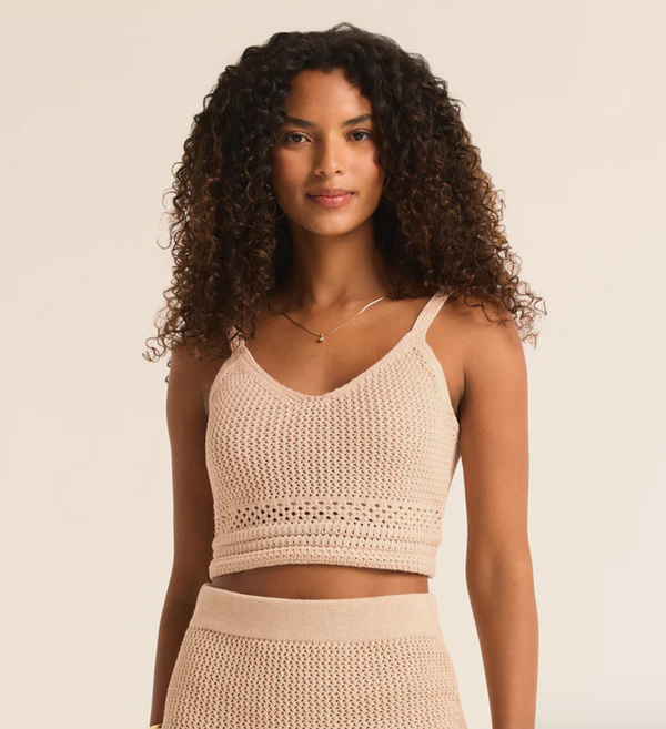 Embrie Crochet Tank, Natural