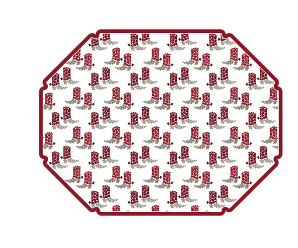 Posh Die Cut Maroon Boots Placemats