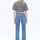 Yoyo Mid Rise Cuffed Straight Jean, Island