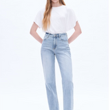 High Rise Wide Leg Jeans, Glacier