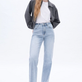 High Rise Wide Leg Jeans, Glacier