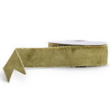 1.5" x 10 Yds Olive Green Velvet Ribbon