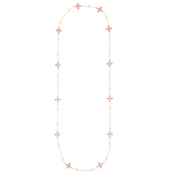 Enamel Cross Station Necklace, Red