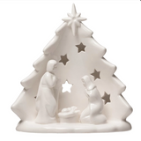 Stoneware Holy Family Candle Holder