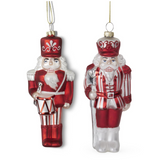 7" Red & White Soldier Ornament