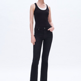 Mid Rise Bootcut Denim Jeans, Black