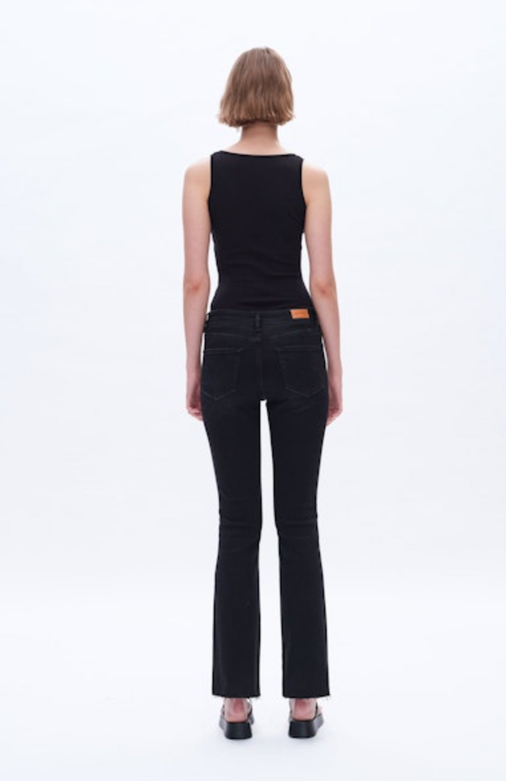 Mid Rise Bootcut Denim Jeans, Black