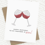Happy Birthday Wine Card