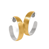 Ferrara Entrata Moon Large Hoop Earrings, Gold/Silver