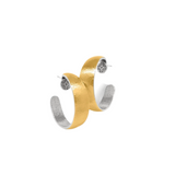 Ferrara Entrata Moon Small Hoop Earrings, Gold/Silver