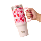 40oz Flip Straw Tumbler, Blushing Hearts