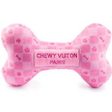 Pink Checker Chewy Vuitton Bone, Extra Large