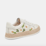 Azalia Sneakers, White Floral Raffia