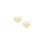 Believer Heart Stud Earrings, Gold