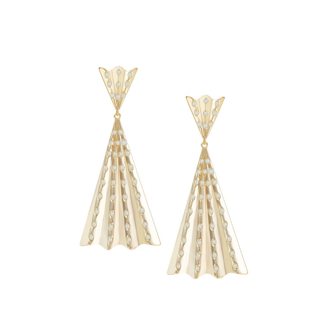 Solaris Statement Earrings, Pearl